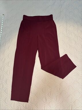 Lou & Grey Women's Wine Straight-Leg Pull-On Trousers